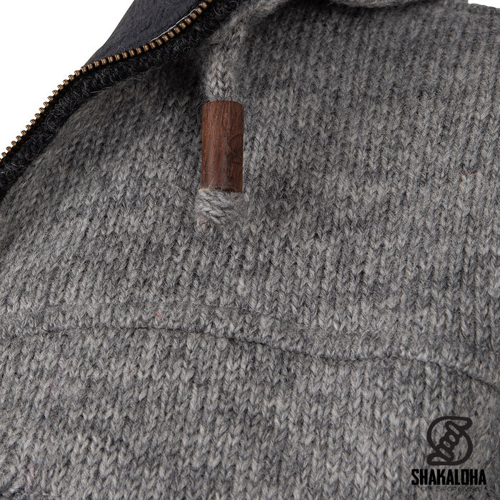 Shakaloha Lang wollen heren vest grijs M Colombo Ziphood