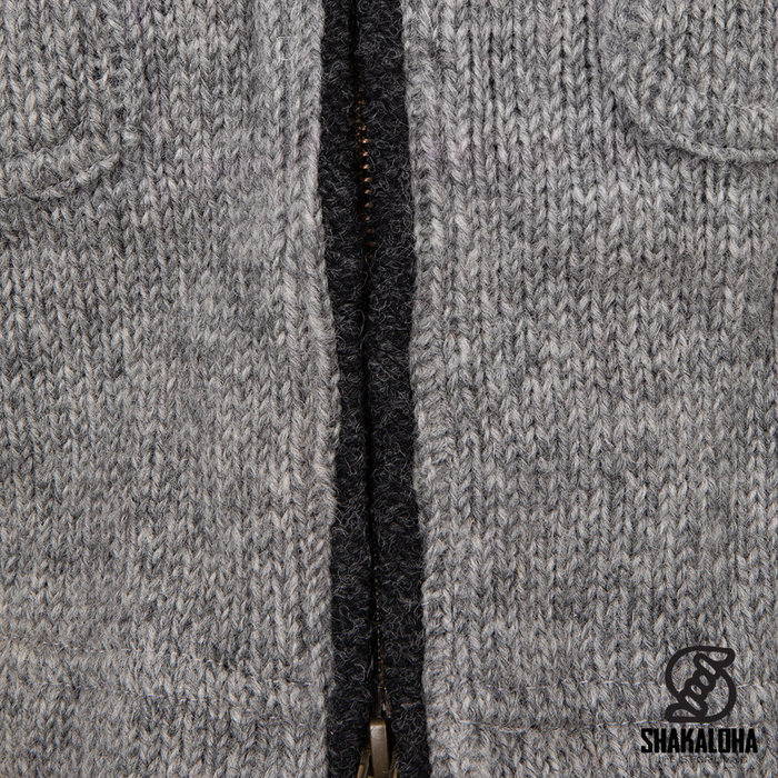 Shakaloha Lang wollen heren vest grijs M Colombo Ziphood