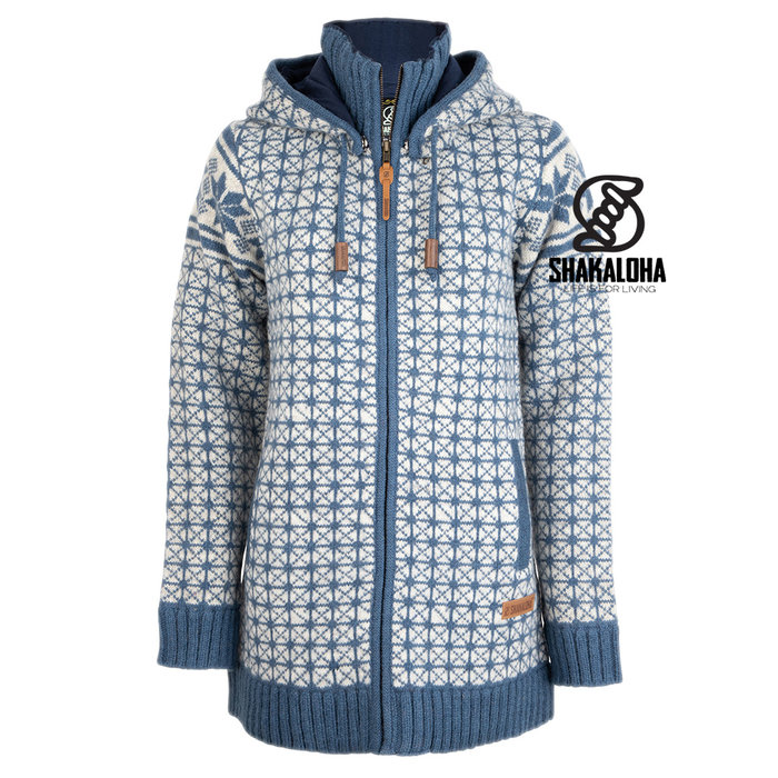 Shakaloha Chaleco de punto de lana W Chrystal ZH blanco y azul para mujer