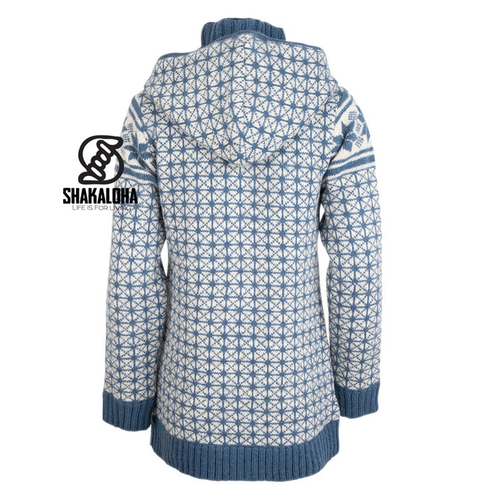 Shakaloha Chaleco de punto de lana W Chrystal ZH blanco y azul para mujer