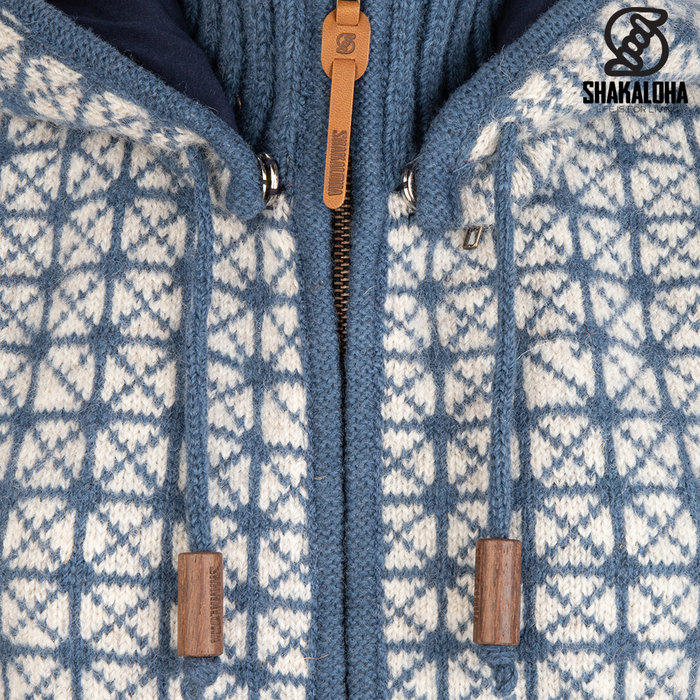 Shakaloha W Chrystal ZH WeißBlau Gestrickte Damenweste aus Wolle