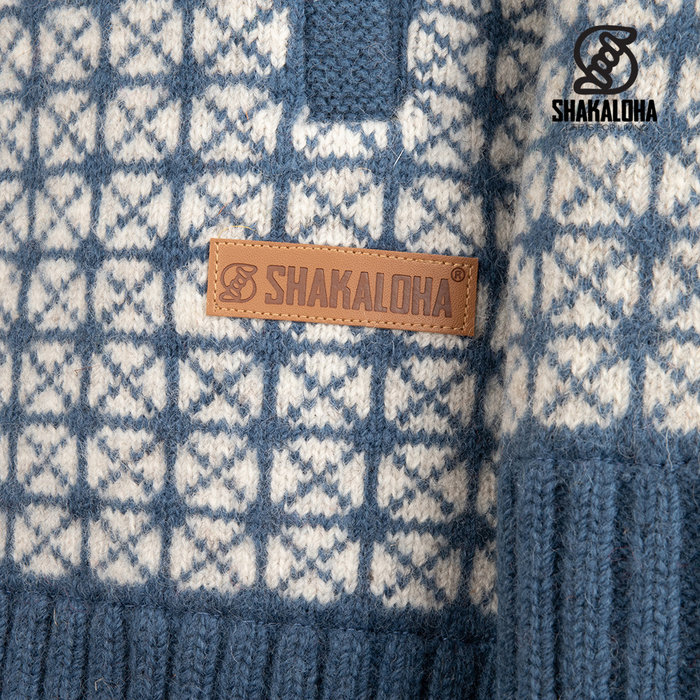 Shakaloha W Chrystal ZH WeißBlau Gestrickte Damenweste aus Wolle