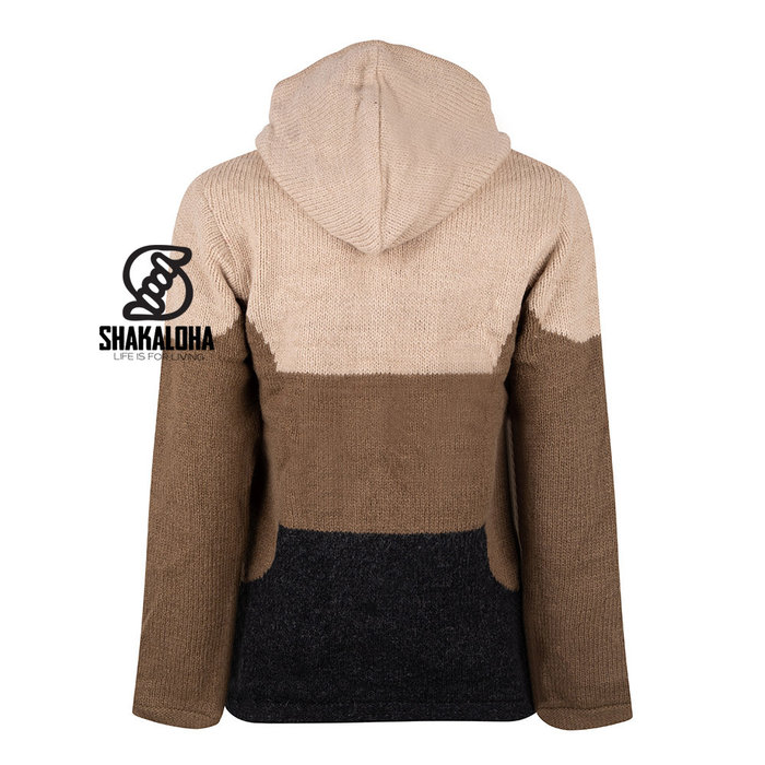 Shakaloha Cárdigan de lana de punto para hombre M Merrick ZH BeigeOliva