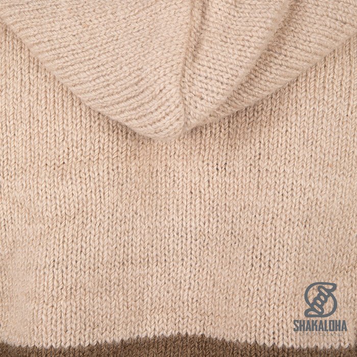 Shakaloha Cárdigan de lana de punto para hombre M Merrick ZH BeigeOliva