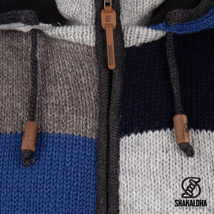 Shakaloha M patch ZH Cardigan Laine Tricoté Bleu Marine Homme/Uni