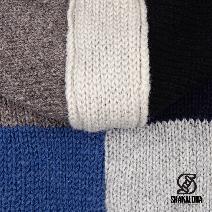 Shakaloha M-Patch ZH Marineblauer Strick-Woll-Cardigan Herren/Uni