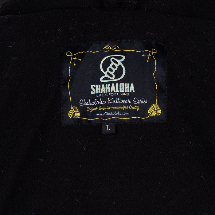 Shakaloha Shakaloha Gestrickte Wollweste Patch NH Bright Multicolor mit Fleecefutter und Kapuze mit Innenkragen – Damen – Handgefertigt in Nepal aus Schafwolle