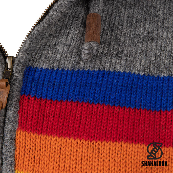 Shakaloha M Turbo ZH Rainbow Cardigan Wool Gray
