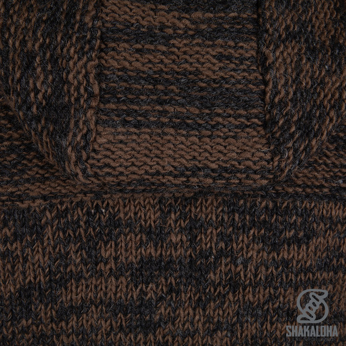 Shakaloha Shakaloha Knitted Wool Cardigan Chamonix ZH with Teddy Fleece Lining and Detachable Hood - Man/Uni - Handmade in Nepal from Sheep Wool