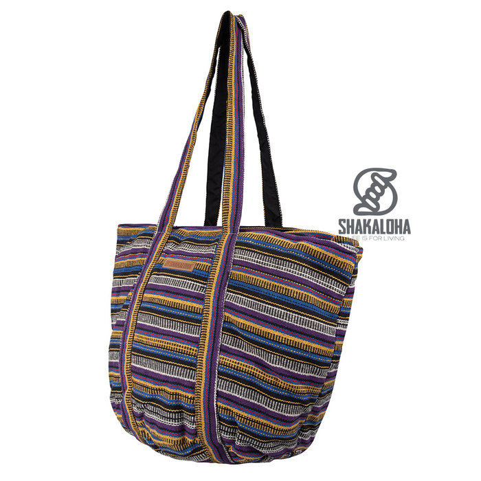 Shakaloha Bolsa de playa Heach Rayas Verticales Par Amarillo Azul
