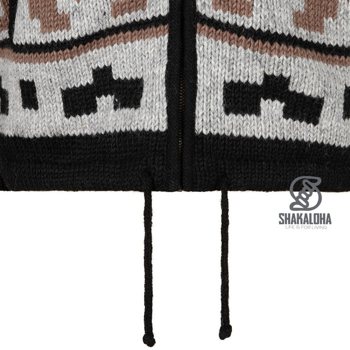 Shakaloha Veste en laine 100% laine vierge avec doublure en polyester recyclé M Horizon ZH noir marron gris