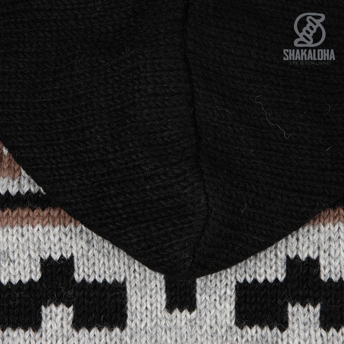 Shakaloha Wool jacket 100% virgin wool with recycled polyester lining M Horizon ZH black brown gray