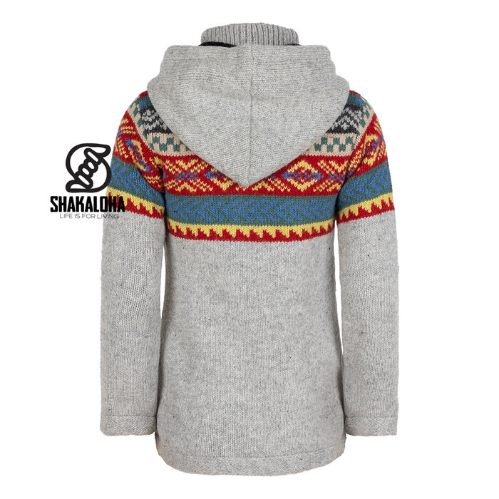 Shakaloha Damen-Strickjacke aus Wolle in Boogey Grey