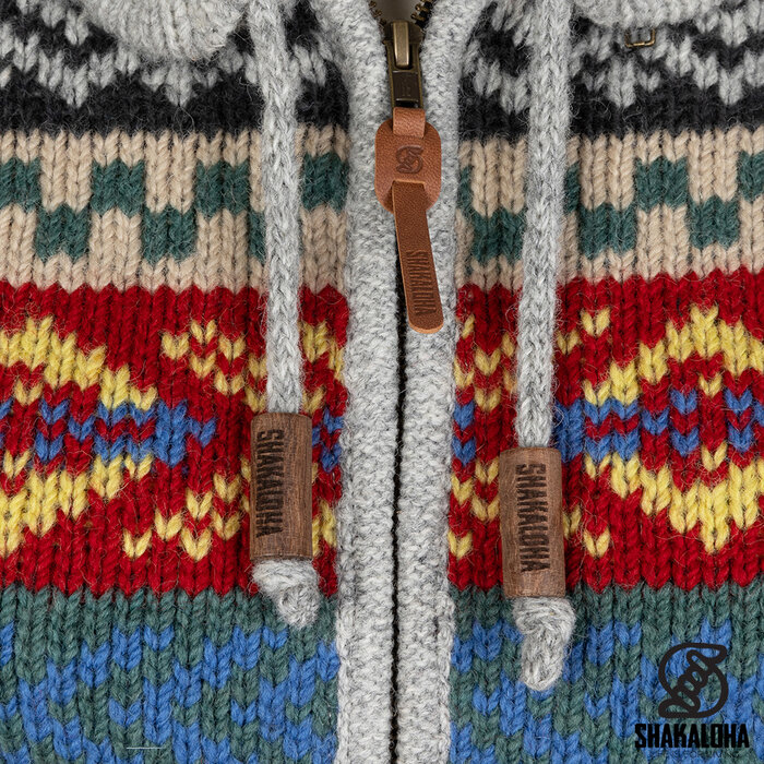 Shakaloha Damen-Strickjacke aus Wolle in Boogey Grey