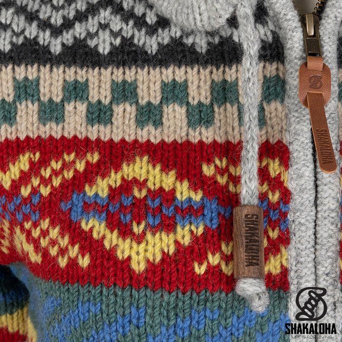 Shakaloha Damen-Strickjacke aus Wolle in Boogey Grey