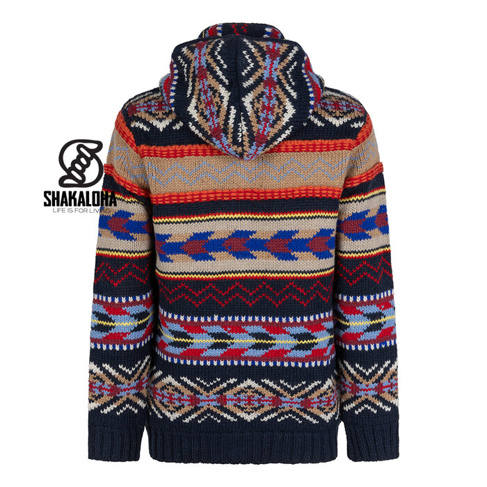 Shakaloha Mehrfarbige Wolljacke Valq mit Kapuze für Herren