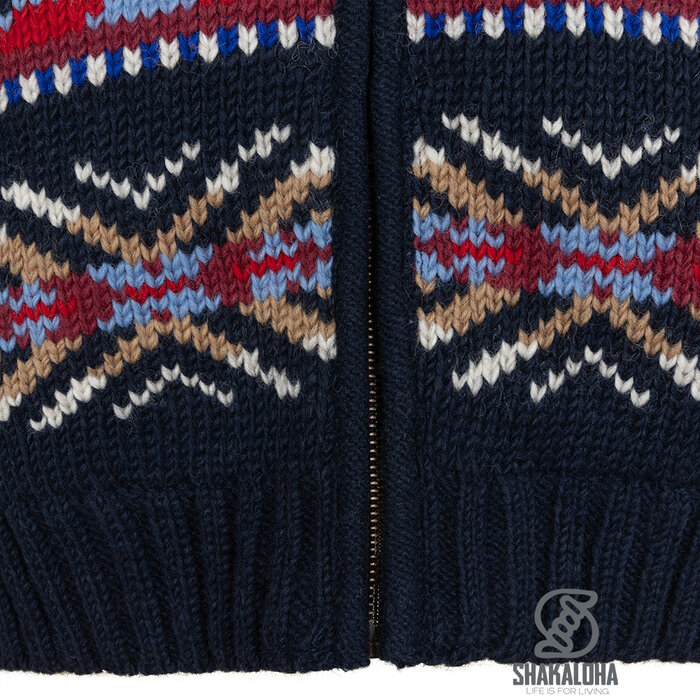 Shakaloha Mehrfarbige Wolljacke Valq mit Kapuze für Herren