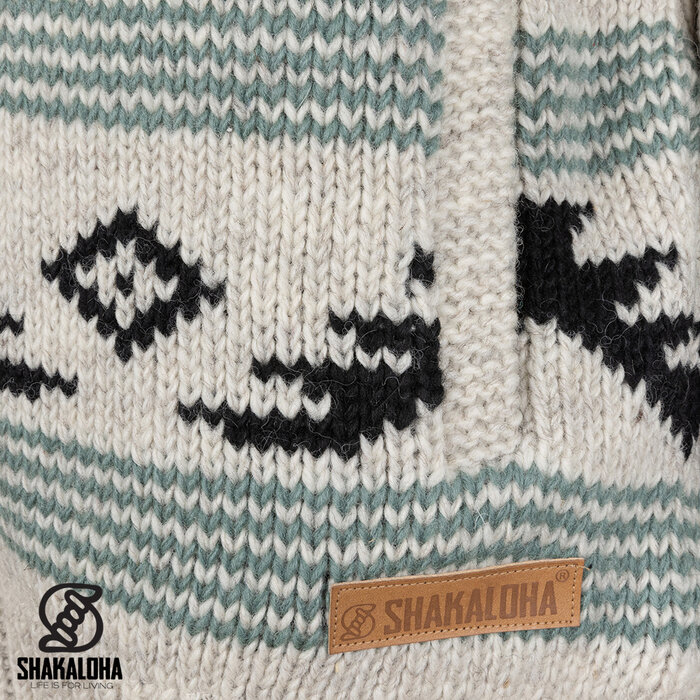 Shakaloha Veste Gongbo beige en laine pour homme avec capuche