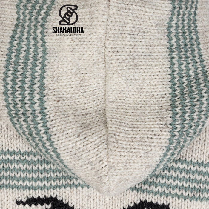 Shakaloha Veste Gongbo beige en laine pour homme avec capuche