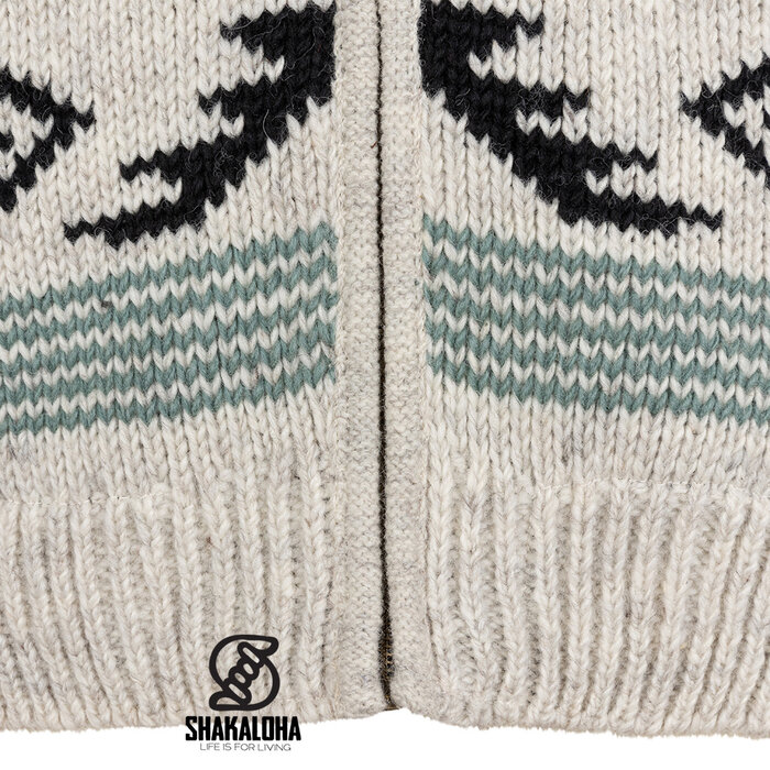 Shakaloha Heren Gongbo Beige wollen jack met capuchon