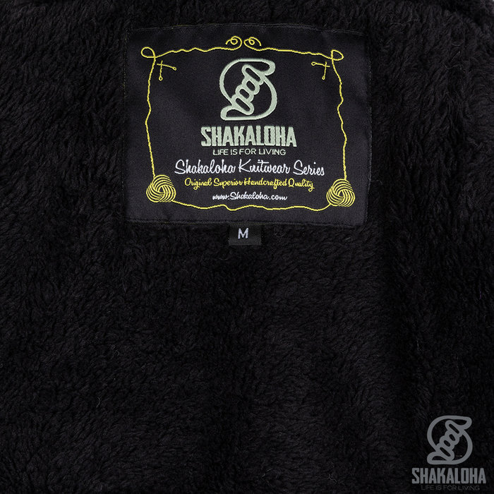 Shakaloha Herren-Wollmantel von Gongbo in Beige/Schwarz mit Kapuze