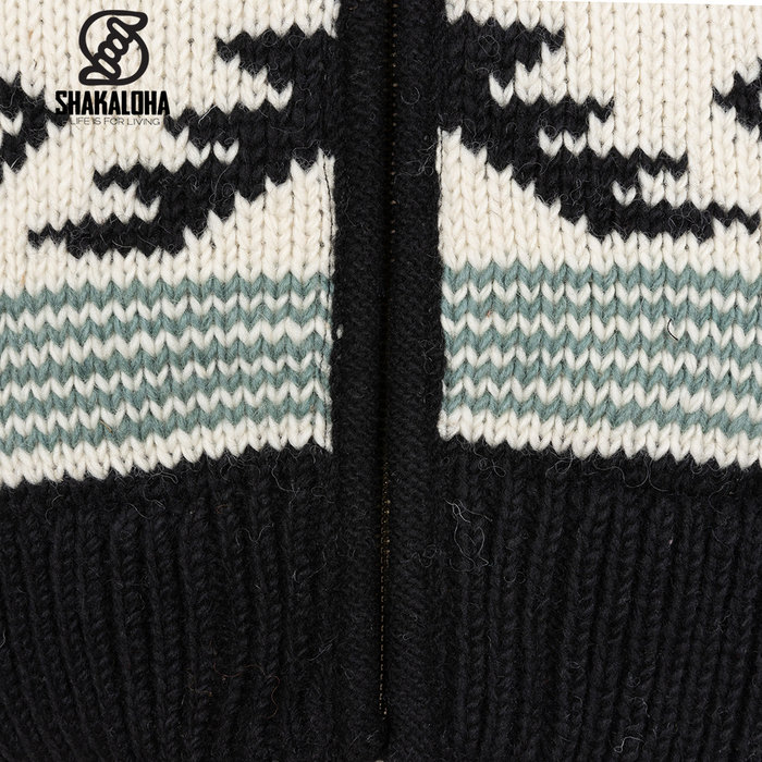 Shakaloha Abrigo de lana Gongbo para hombre, color beige y negro, con capucha