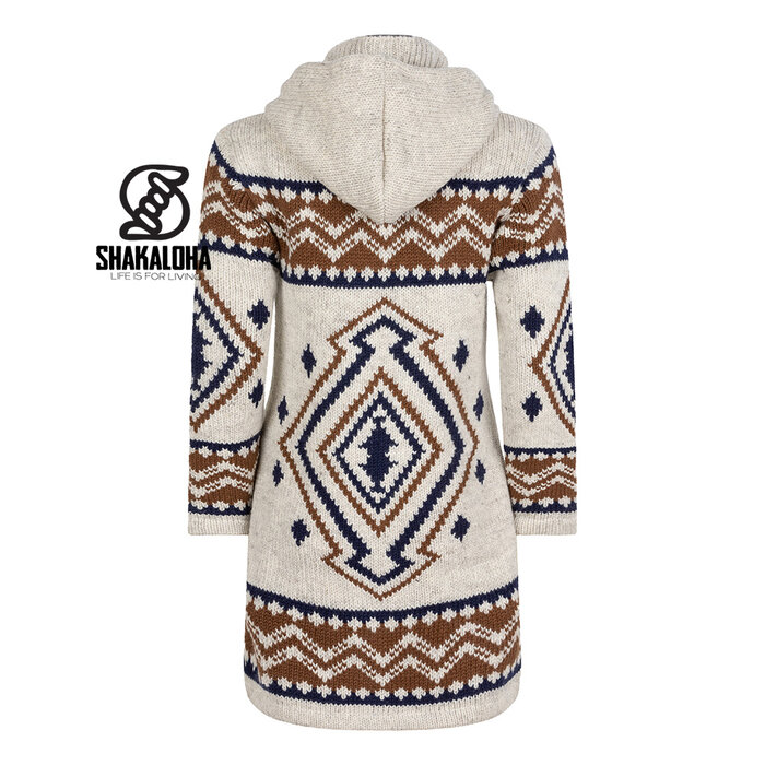 Shakaloha Veste à capuche beige Frency pour femme avec fermeture éclair intégrale