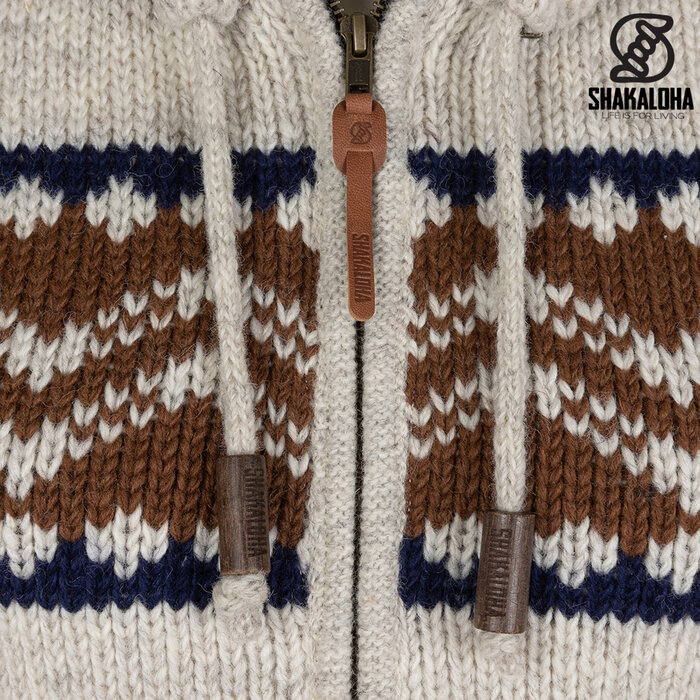 Shakaloha Frency Beige Kapuzenjacke mit durchgehendem Reißverschluss für Damen