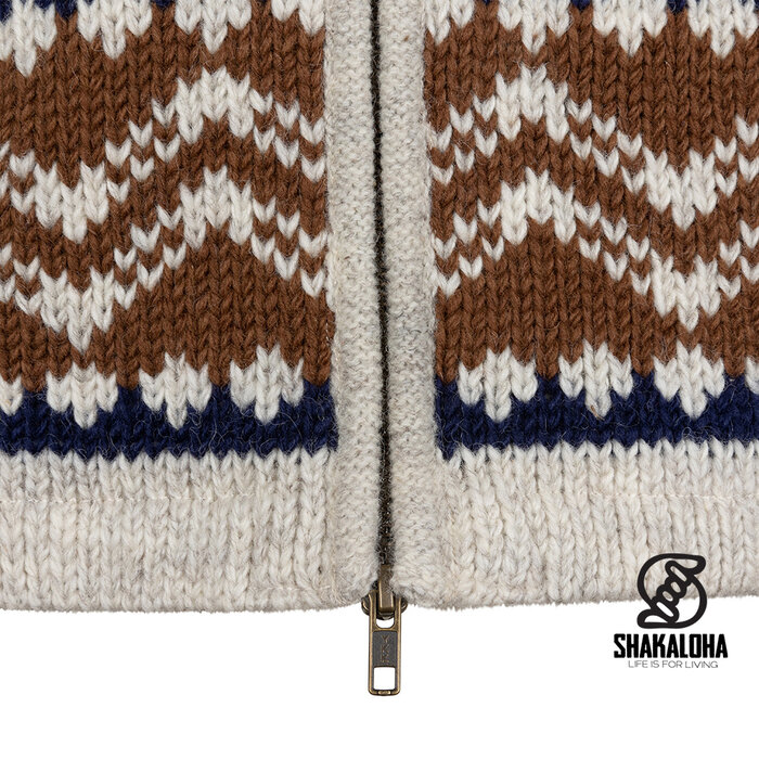 Shakaloha Veste à capuche beige Frency pour femme avec fermeture éclair intégrale