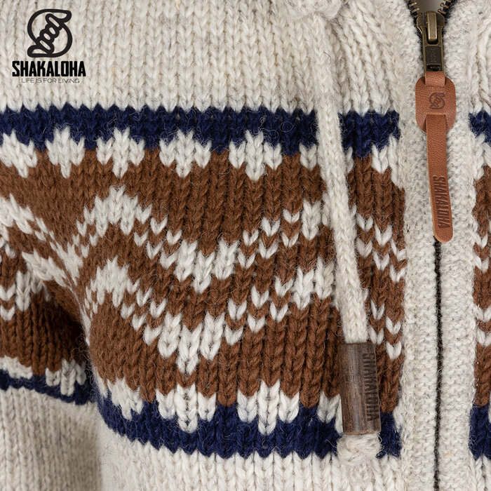 Shakaloha Dames Frency Beige jack met capuchon en volledige ritssluiting