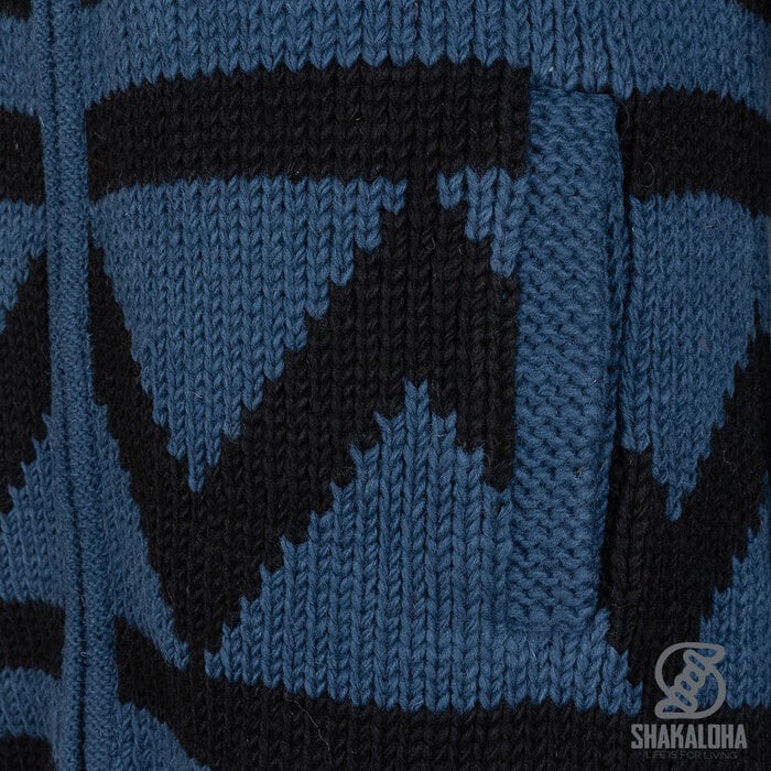 Shakaloha Dames Pendle ZipHood OceanZwart wollen gebreid vest