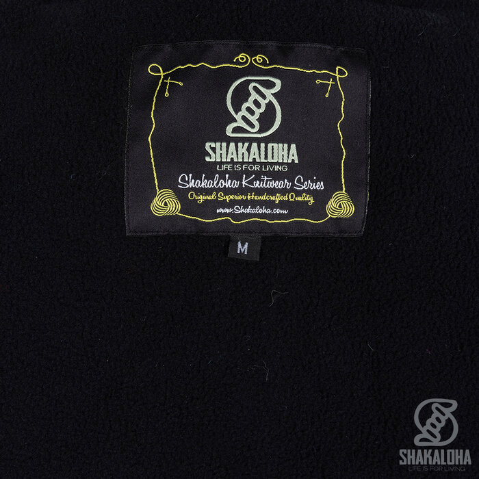 Shakaloha Dames Pendle ZipHood OceanZwart wollen gebreid vest