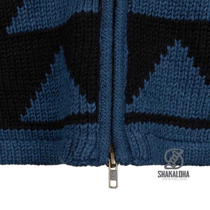 Shakaloha Women Pendle ZipHood OceanBlack wool knitted cardigan