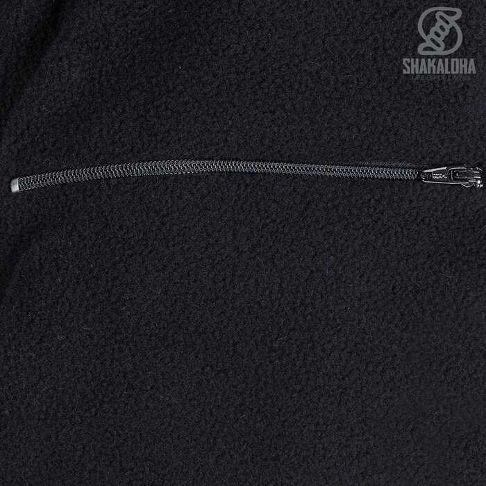 Shakaloha Cárdigan de punto de lana azul marino y blanco con capucha y cremallera Pendle para mujer