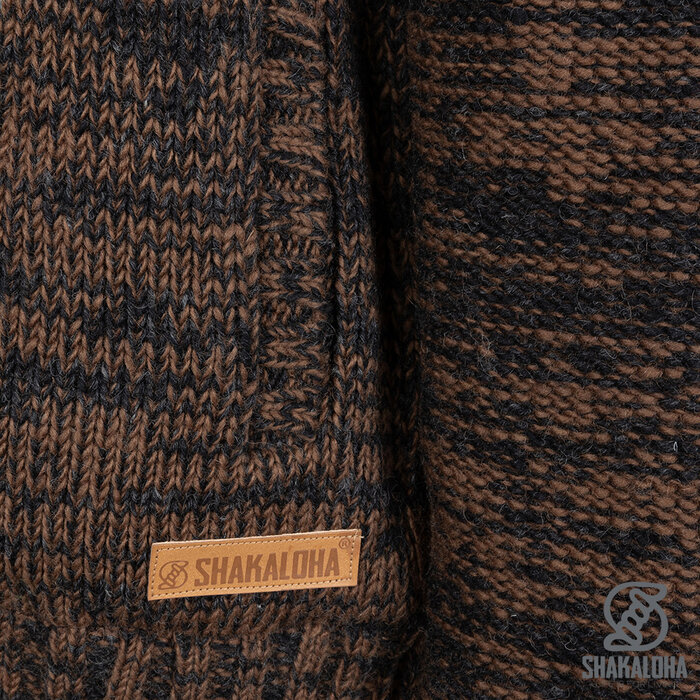 Shakaloha Shakaloha Knitted Woolen Jacket Chamonix with Teddy Lining and Hood - Men - Unisex - Handmade in Nepal from sheep's wool