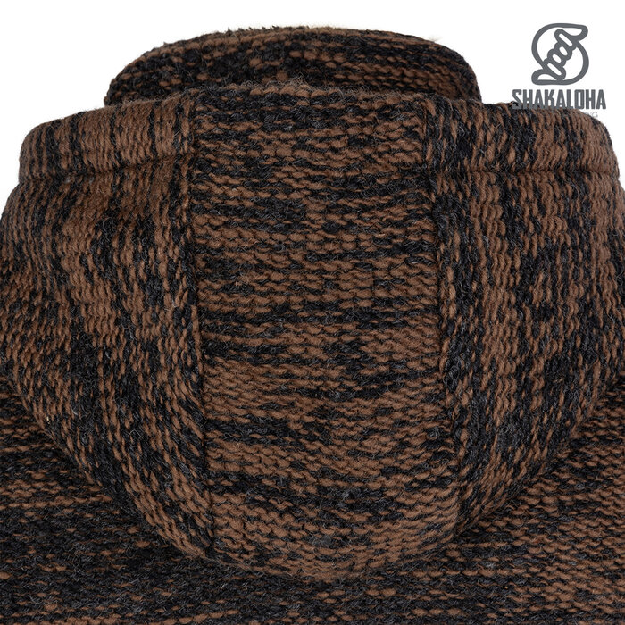 Shakaloha Shakaloha Knitted Woolen Jacket Chamonix with Teddy Lining and Hood - Men - Unisex - Handmade in Nepal from sheep's wool