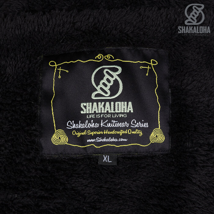 Shakaloha Chaleco de punto de lana Shakaloha Chamonix con forro de peluche y capucha - Hombre - Unisex - Hecho a mano en Nepal con lana de oveja