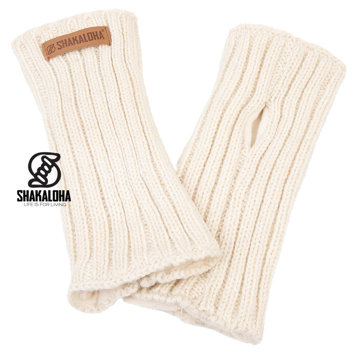 Shakaloha Hubba Handwarmer Merino Wol in ivoor kleur