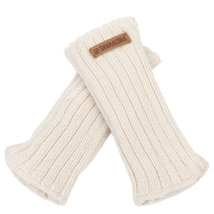Shakaloha Hubba Handwarmer Merino Wol in ivoor kleur