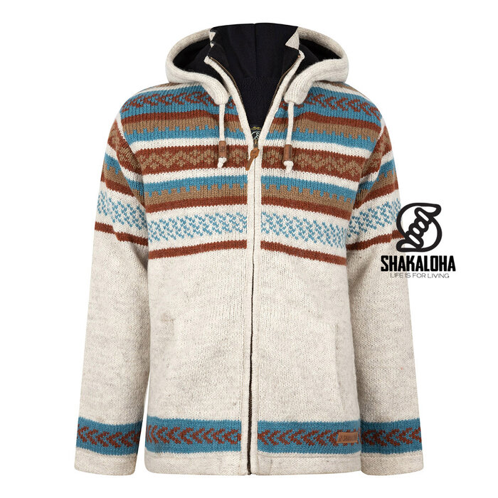 Shakaloha Men's Dugle Beige jacket with zipper and hood