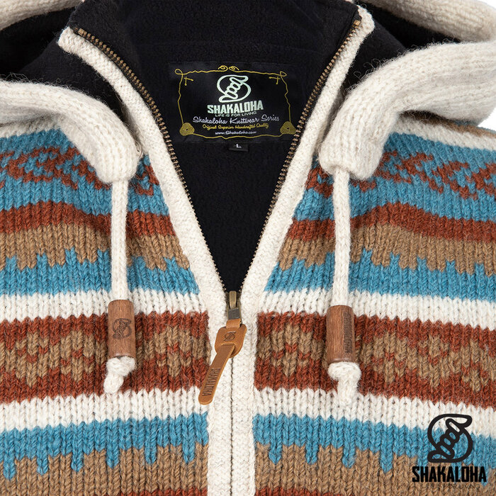 Shakaloha Men's Dugle Beige jacket with zipper and hood