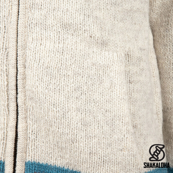 Shakaloha Chaqueta Dugle Beige para hombre con cremallera y capucha