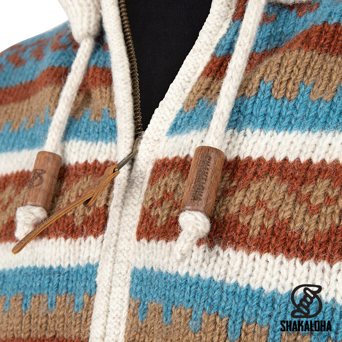 Shakaloha Men's Dugle Beige jacket with zipper and hood