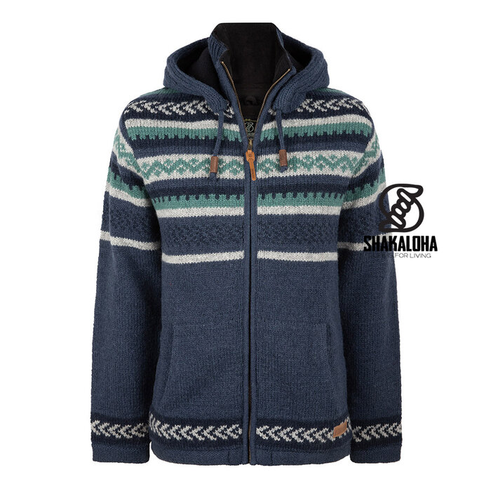 Shakaloha Herrenjacke in Dugle Blue mit Reißverschluss und Kapuze