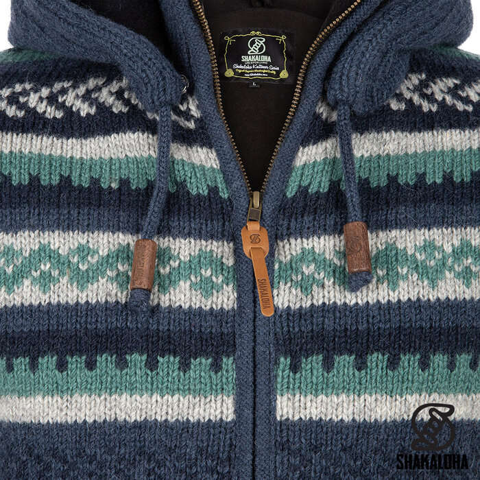 Shakaloha Herrenjacke in Dugle Blue mit Reißverschluss und Kapuze