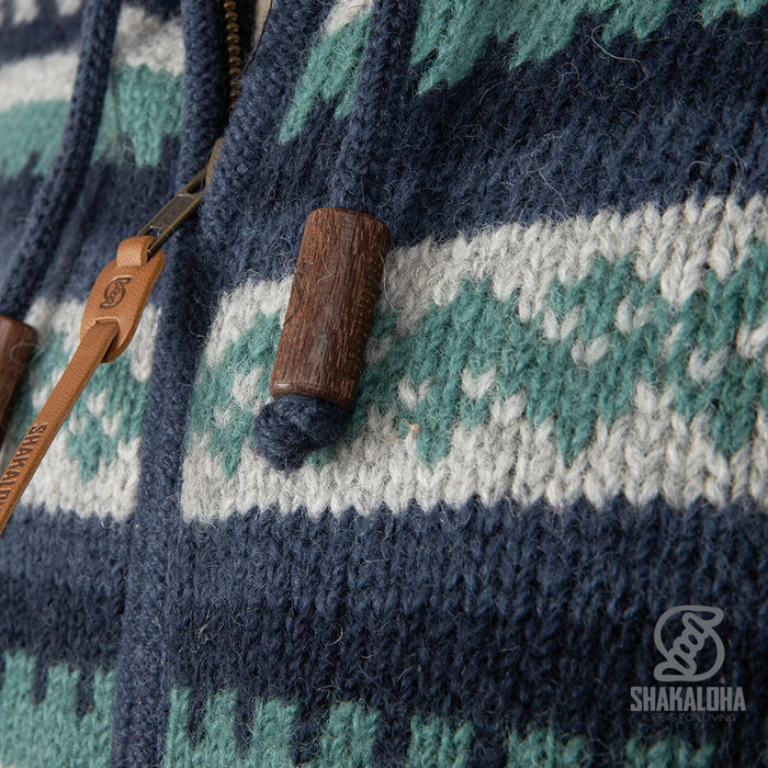 Shakaloha Herrenjacke in Dugle Blue mit Reißverschluss und Kapuze