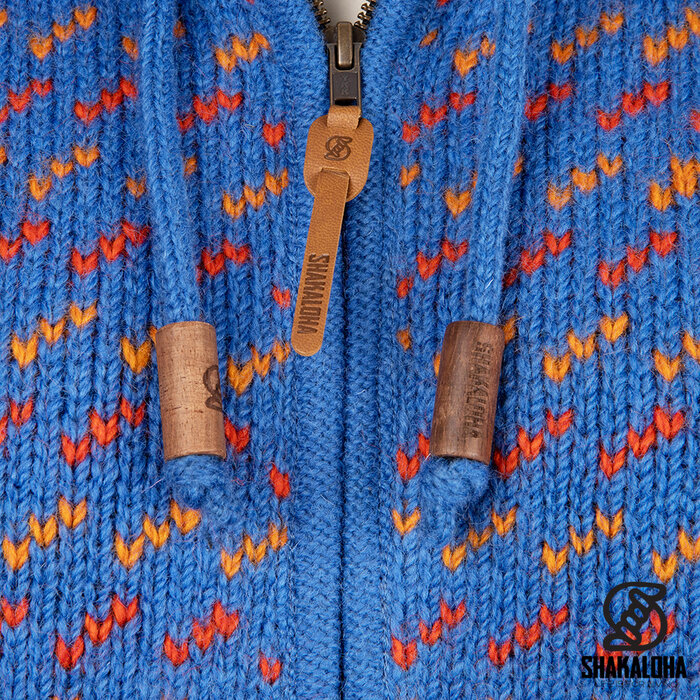 Shakaloha Gilet en laine bleu pour femme W Flip avec doublure en polaire