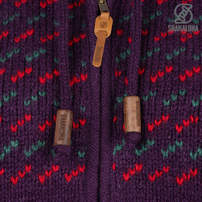 Shakaloha W Flip Paars Dames Wollen Vest met teddy fleece voering