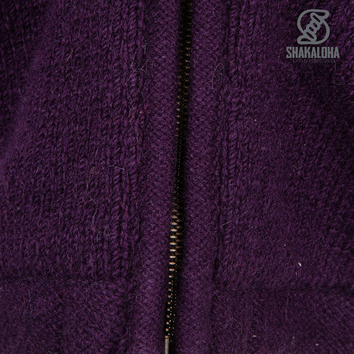 Shakaloha W Flip Purple Ladies Woolen Cardigan with teddy fleece lining