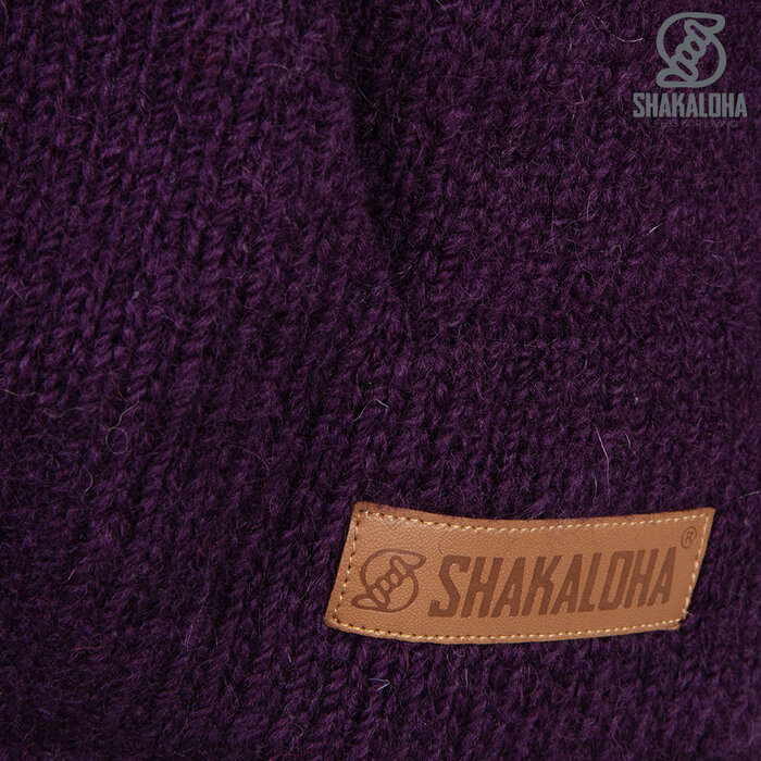 Shakaloha W Flip Purple Ladies Woolen Cardigan with teddy fleece lining